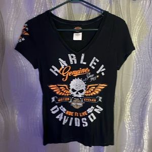 Harley Davidson v neck tee